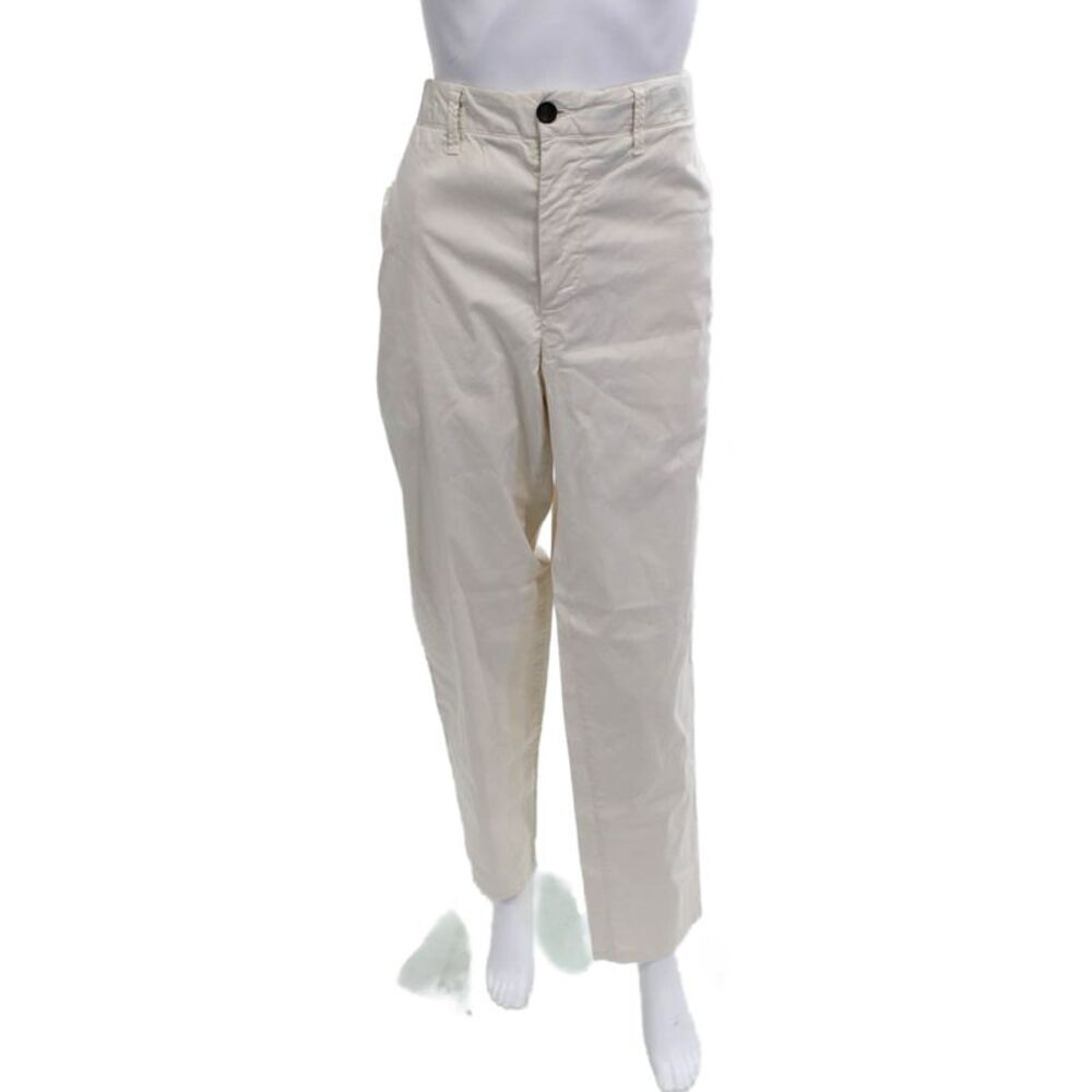 White Sand Mens Beige Chino Khakis Cotton Silk Solid Beach Button Size 50